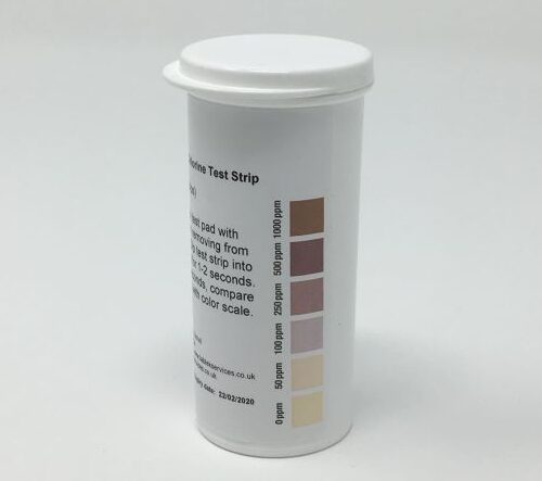 Chlorine Test Strips 0-1000ppm vial of 50