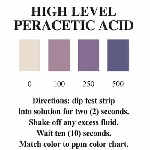 Peracetic Acid Test Strip 0-3000ppm 100strips
