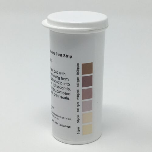 Chlorine Test Strip 0-10 000ppm  vial of 100