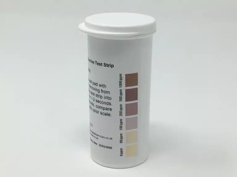 Chlorine Test Strip 0-10000ppm  vial of 100