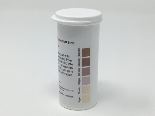 Chlorine Test Strip 0-10000ppm  vial of 100