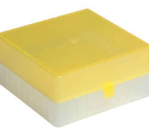 Microtube Storage box 2ml PP-Yellow 100 positions (pack of 5)