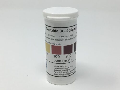 Peroxide Test Strip 0-400ppm  vial of 50strips