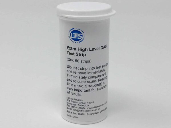 QAC Test Strip 0-10000 ppm Vial of 50