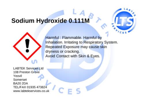 Sodium Hydroxide 0,111M 5ltrs  Milk Testing