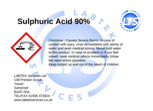 Sulphuric Acid 90-91 Milk Testing UN1830 2,5ltr