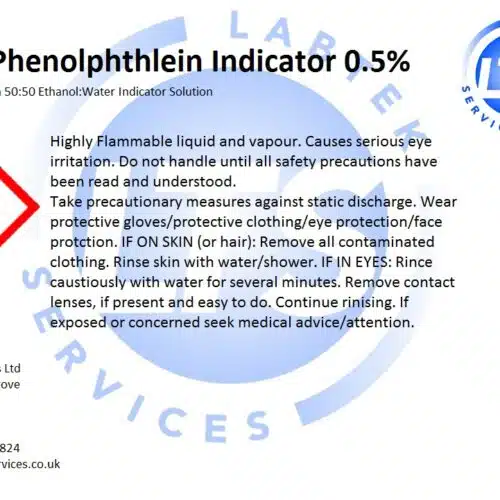 Phenolphthalein Indicator 0.5pct, 50:50 Ethanol 2.5ltr