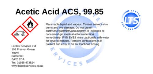 Acetic Acid ACS, 99.85 Glass Bottle 500ml