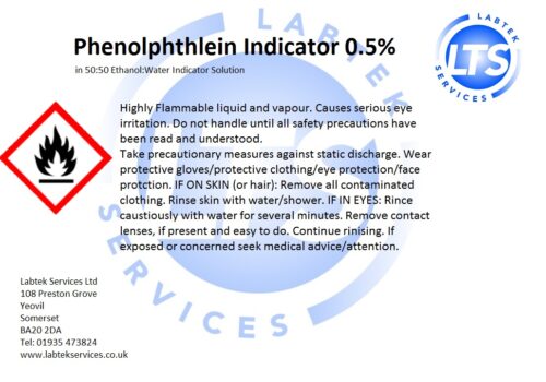 Phenolphthalein Indicator 0.5pct 500ml