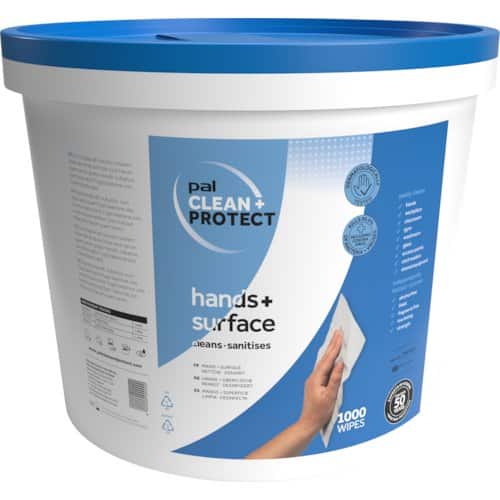Clean+Protect Hand and Surface Wipes -Sanitising Bucket of 1000