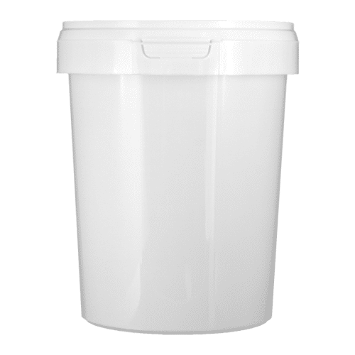 Bucket 1 Litre White with Push Lid Pk 5