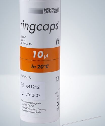 Ringcaps Disposable Capilliary Pipette 10ul  pk of 250