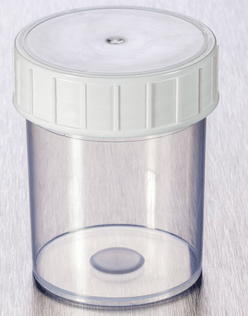 Container Straight  125 mL PP White S/C Non Sterile 380