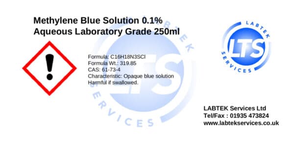 Indicator Solution 0.1 Methylene Blue Ethanol 250ml