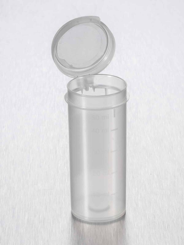 Container 50ml Hinged Cap Graduated