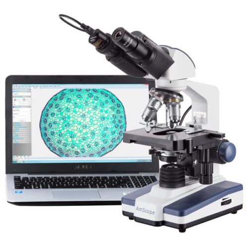 MicroScope 40X-2500X LED Digital Binocular Compoundw 3D Stage