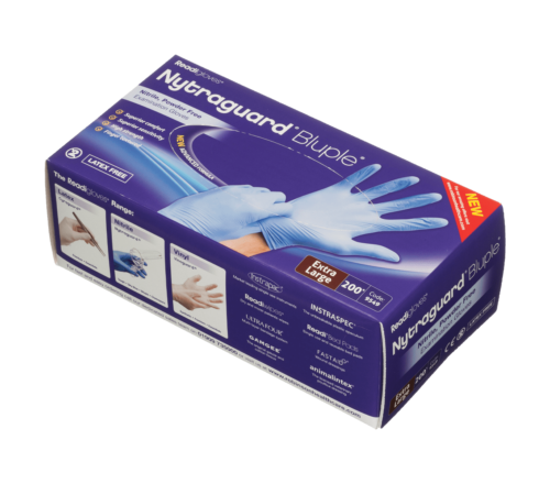 NytraGuard Bluple Nitrile Gloves PF Extra Large 200 Gloves