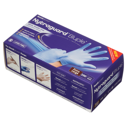 NytraGuard Bluple Nitrile Gloves PF Extra Large 200 Gloves