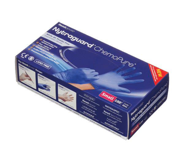 NytraGuard ChemoPure Nitrile Gloves PF Small 100gloves