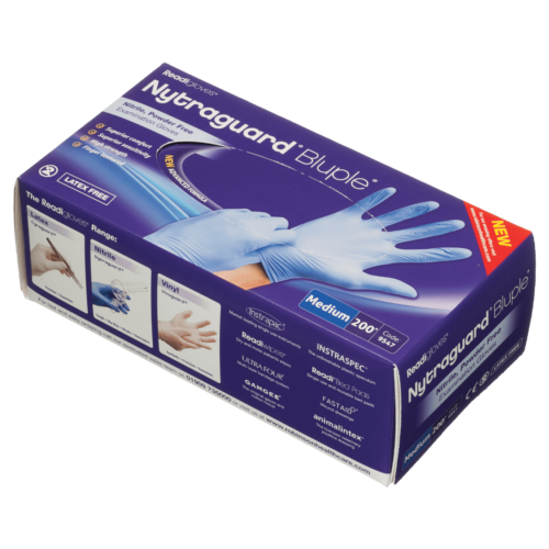 NytraGuard Bluple Nitrile Gloves PF Medium 200 Gloves