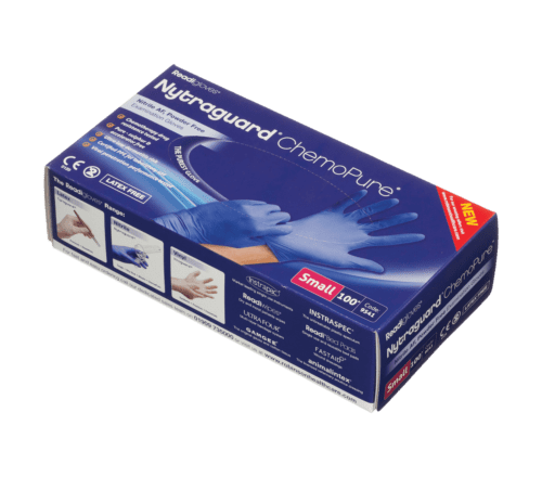 NytraGuard ChemoPure Nitrile Gloves PF Small 100gloves