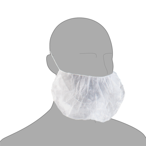 Beard Snood Mask White Non-Woven Pack of 100