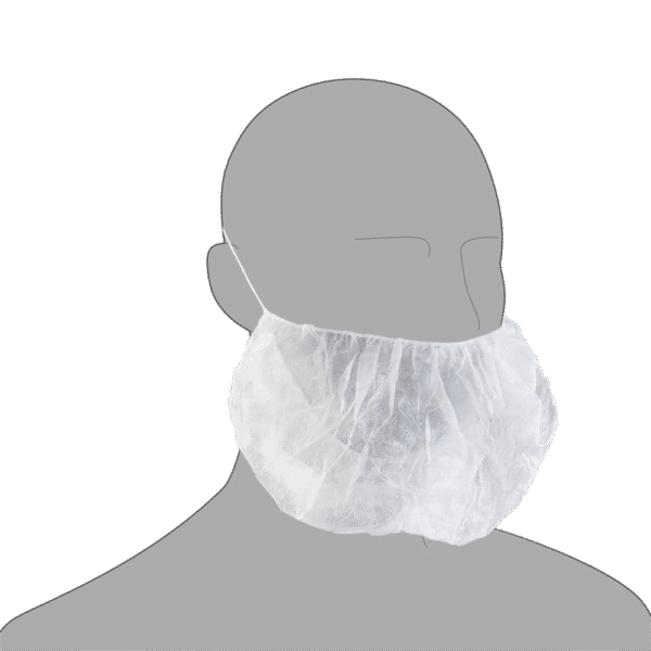 Beard Snood Mask White Non-Woven Pack of 100