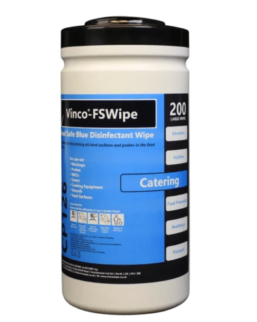 Surface Wipes FOOD Safe VINCO tub of 200