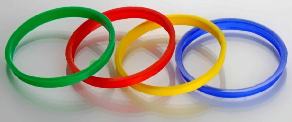 Pouring Ring GL45 PP for Laboratory Bottle Pk of 10 - Blue