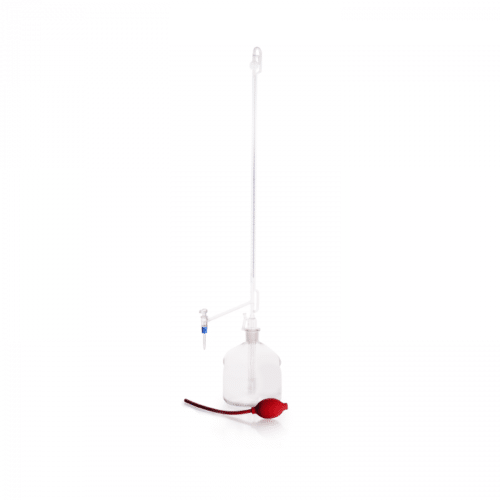 Automatic 10ml Burette DURAN, Class AS, Pellet-type, side-positioned standard ground stopcock and glass key, Schellbach stripe