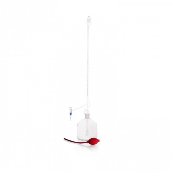 Automatic 10ml Burette DURAN, Class AS, Pellet-type, side-positioned standard ground stopcock and glass key, Schellbach stripe