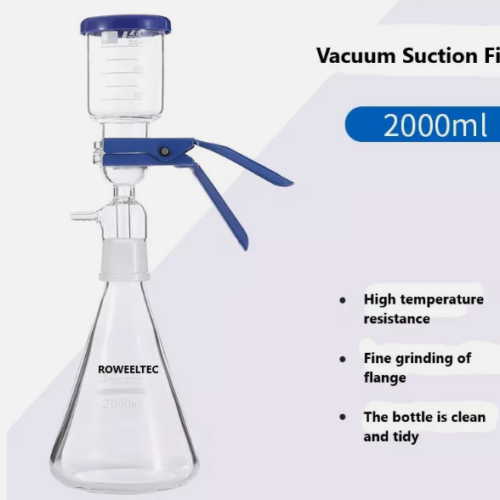 Membrane Vacuum Filtration Apparatus Set: 500 mL Funnel, 2000 mL flask, for Membrane Microfiltration