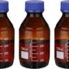 Reagent Media Storage Bottle 500ml Amber GL32 Blue Screw Cap