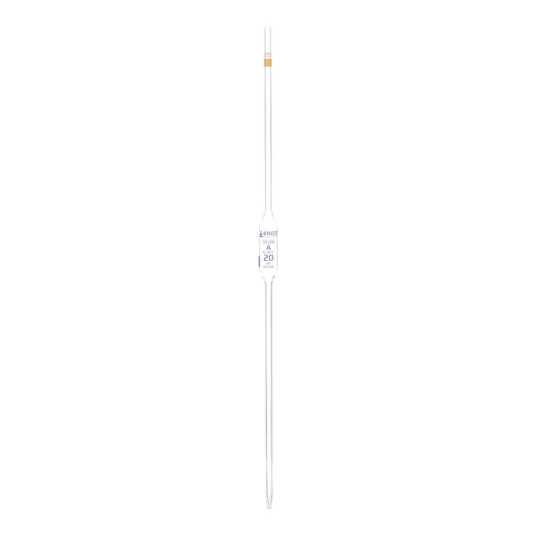 Volumetric Pipette 20ml - Class A Colour Coded Yellow ISO 648
