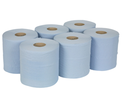 Sealey BLU150 Paper Roll Blue 2 Ply Embossed 150mtr Pack Of 6