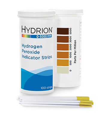 Hydrogen Peroxide 0-5000ppm HYDRION vial of 100strips