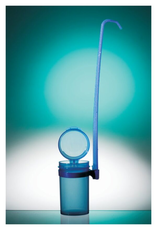 Dipper 90ml Hinged Cap,Blue, Individually wrapped Sterile (150) Sampling Dipper 90ml Hinged Cap Blue Ind Wrapped Sterile 150