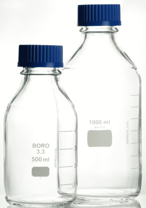 Laboratory bottles with Screw Cap Borosilicate Glass 3.3 neutral Pk of 10 -500ml