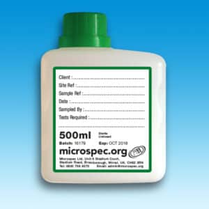 Sample Bottles 500ml -Sterile Green cap - undosed with label Box of 84