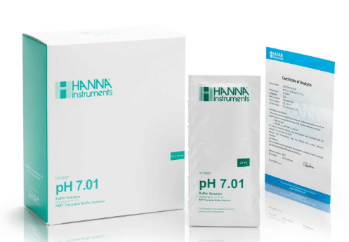 pH 7,01 Buffer Sachets 25 x 20 mL sachets -certificate of analysis